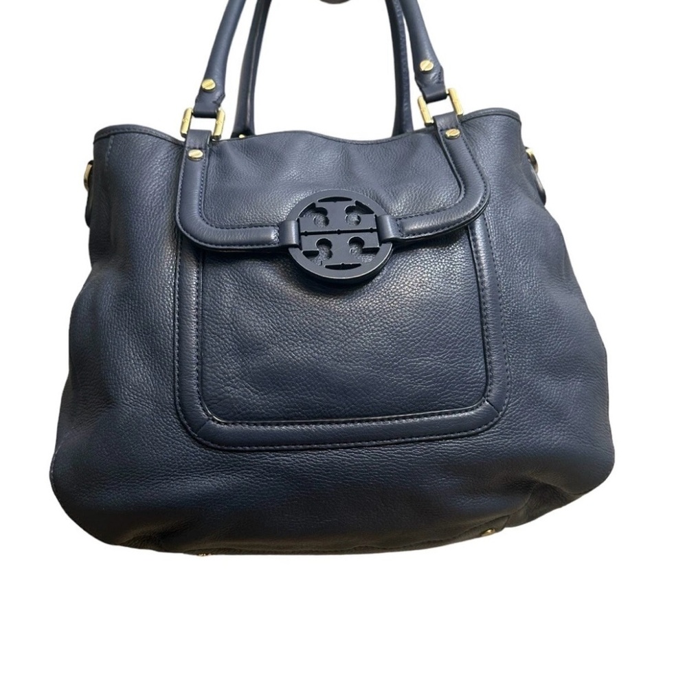 Tory Burch blue leather purse with detachable satchel strap